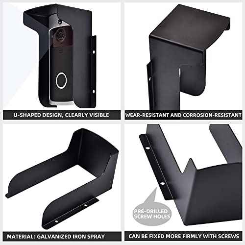 Doorbell Rain Cover Ring Doorbell Anti-Glare, Steel Weather-Blocking Cover Glare Sun Shade Protection for Most Video Doorbells