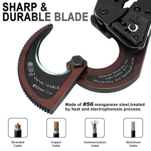 Ratchet Cable Cutter - Heavy Duty Aluminum Copper Ratchet Wire Cutter for Cutting Electrical Wire up to 240mm©÷/600MCM Cutter Pliers