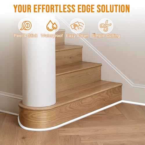 Flexible Quarter Round Molding Trim - 472in Waterproof Bendable Silicone Peel and Stick Molding Trim for Walls, Floor, Corner, Staircase, Tub, Cabinet Edge