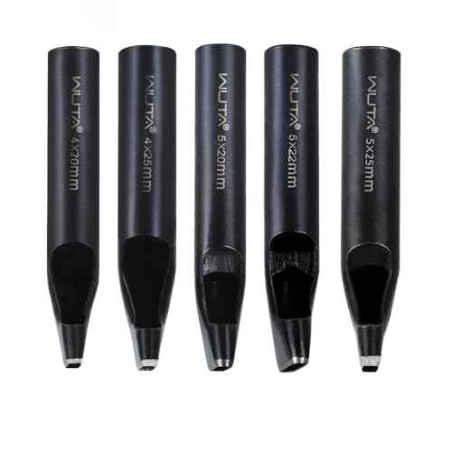 WUTA 5 Pcs Oval Leather Hole Punch,Belt Hole Punch for Leather,Leather Punch Cutter Tool for Belt Watch Band,Leather DIYHole Punch Tool Kit