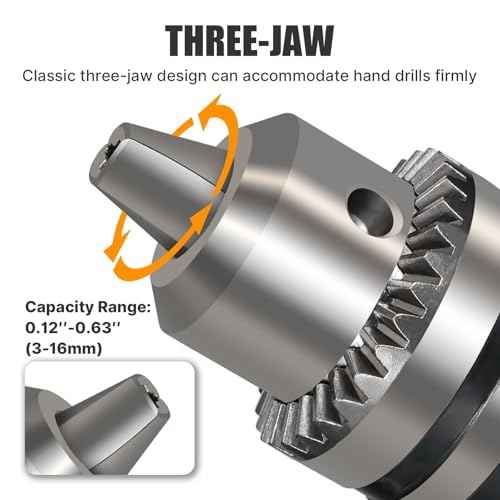 1/8''-5/8'' Magnetic Drill Chuck Adapter, 3/4'' Weldon Shank with Chuck Key, B16 Thread Mag Drill Chuck for Magnetic Drill