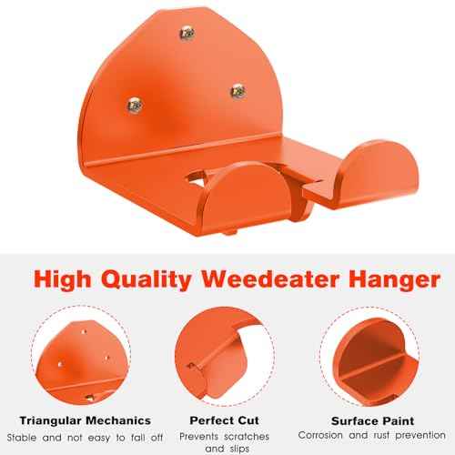 Weedeater Hanger for Garage Wall, Garage Organizer Trimmer Rack, Weed Wacker Holder, Weed Eater Holder Wall Mount for Grass Trimmer, Hedge Trimmer, Garage Trimmer Garden Tools - 2 Pack