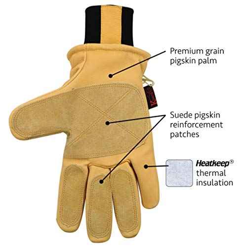 Kinco Lined Heavy Duty Premium Grain & Suede Pigskin Driver with Knit Wrist