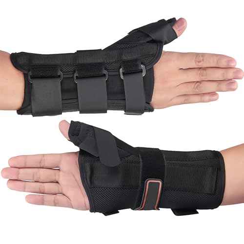 kefit Wrist Brace with Thumb Spica Splint Wrist Support Thumb Spica Thumb Support for Arthritis, Sprains, Carpal Tunnel Pain, Tendonitis (Right,M)