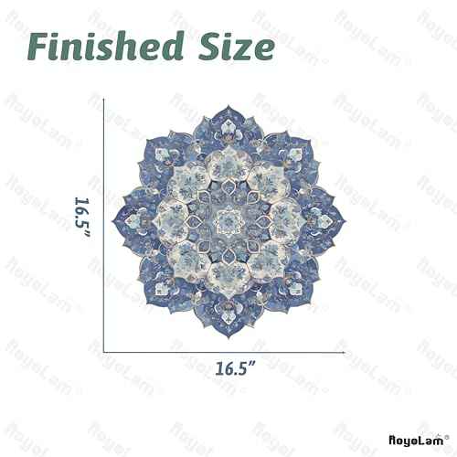 Zen Blue Floral Mandala Wall Decals Removable Boho Vinyl Stickers for Meditation Living Room and Yoga Space Floral Decor Peel and Stick Wall Art