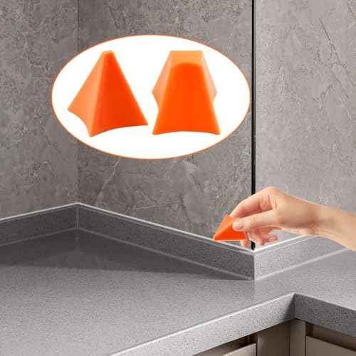 That Silicone Tool, Caulking Tool, Caulk Remover Tool, Orange Silicone Seam Tool Kit(3/6/10/16mm), Effective Grout Spreader for Kitchen, Bathroom, Window (4size)