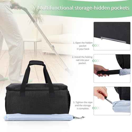Steam Cleaner Storage Bag Compatible with Dupray Neat Steam Cleaner,Carrying Case with Pockets,Portable Steam Cleaner Organizer Bag with Large Space(Case Only)(Black)