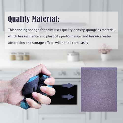 Sanding Sponge, 8 Pieces 320 Grit Sanding Blocks, Reusable and Washable Sand Sponge Kit for Plastic, Wood, Metal, Furniture