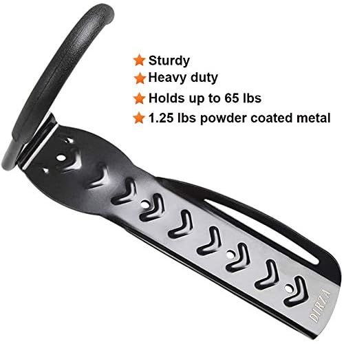 Dirza Bike Rack Garage Wall Mount Bike Hanger Bike Hooks Bike Storage Bicycle Vertical System for Garage Indoor Shed - Easily Hang/Detach - Holds up to 65 lb with Screws Black