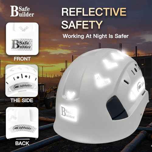 Construction Safety Helmet ABS Hard Hat Adjustable Ventilation System Hardhats Industrial Work Head Protection for Men Certified ANSI/ISEA Z89.1