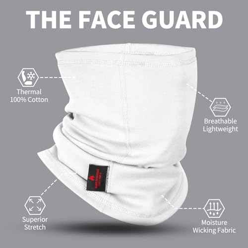FR Face Mask For Men CATHRC2 Flame Resistant Neck Gaiter Covering 100% Cotton Arc Flash Welding Shield Protector 12CAL