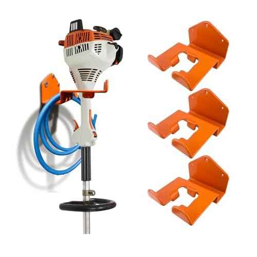 Weedeater Hanger, 3 Pack Weed Eater Hanger for Wall, Heavy Duty Weed Wacker Hooks for Garage, Garage Organization Storage Shed Organizer Mounted Trimmer Rack
