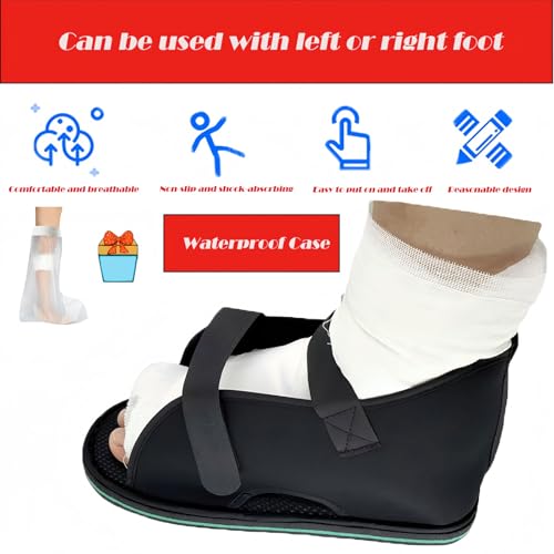 Adjustable plaster shoes postoperative shoes, medical walking shoes with Magic sticker, suitable for foot sprains, ankle fractures, toes, suitable for left and right feet(XL)