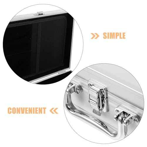 DOITOOL Metal Briefcase Hard Case 10x7x3 Inch Aluminum Briefcases for Men Toolbox Organizer Cash Case Portable Locking Storage Totes Lock Boxes for Personal Items Cash Travel