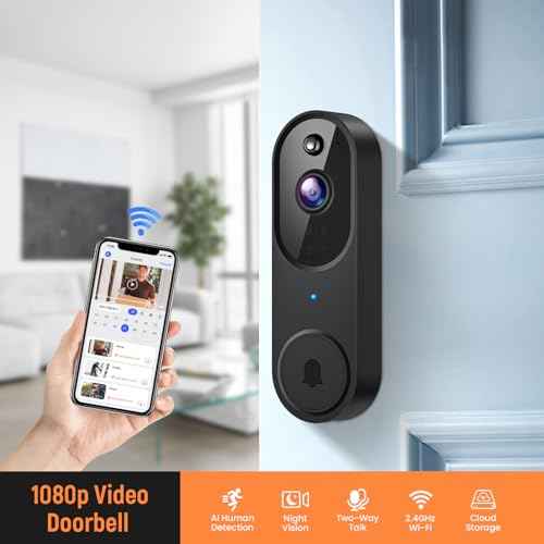 Smart Video Doorbell Camera Wireless, AI Human Detection and Instant Alerts, Night Vision, 2-Way Audio, Battery Powered, Cloud Storage Sold Seperately, 2.4G WiFi (Chime Included)