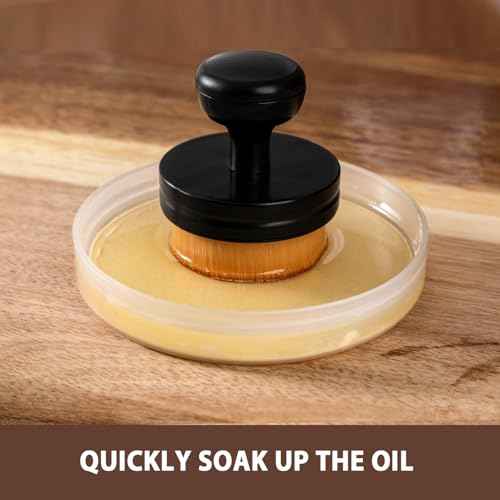 Cutting Board Oil Wax Applicator with Holder, Board Applicator for Applying Mineral Oil, Wax, Wood Oil on Cutting Boards, Spatula, Butcher Blocks, Spoon and Other Wooden Bamboo Utensils