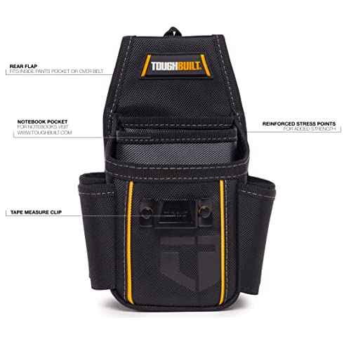 ToughBuilt - Utility Plus Pouch- 7 Pockets and Rear Pocket Flap - Heavy Duty and Durable, Notebook Pocket, Tape Measure Clip - (TB-236-7)