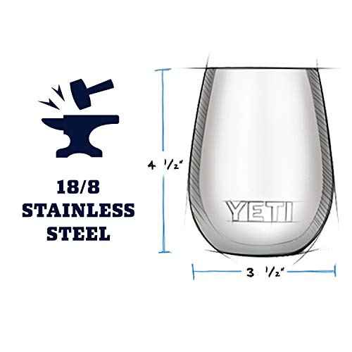 YETI Rambler 10 oz Wine Tumbler, Vacuum Insulated, Stainless Steel, NO LID