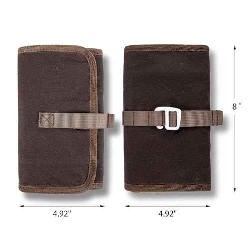 Pocket Knife Display Case | EDC Roll-Up Tool Bag, Folding Knives Roll Bag Organizer for Notebook Lovers | Multi-Pocket with Elastic Loops, Storage knifes Pouch for Camping and Outdoor Use