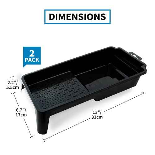 Precision Defined Paint Trays, Paint Roller Trays Liner, Plastic Paint Pan for Roller Brushes, Painting Tray for Painting with Deep Paint Pocket (Paint Roller Tray (2-Pack), 4-inch)