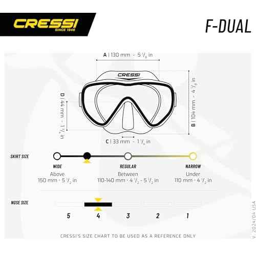 Cressi Single Lens Frameless Scuba Mask & Dry Snorkel for Snorkeling, Scuba Diving, F-Dual & Supernova Dry: Designed in Italy