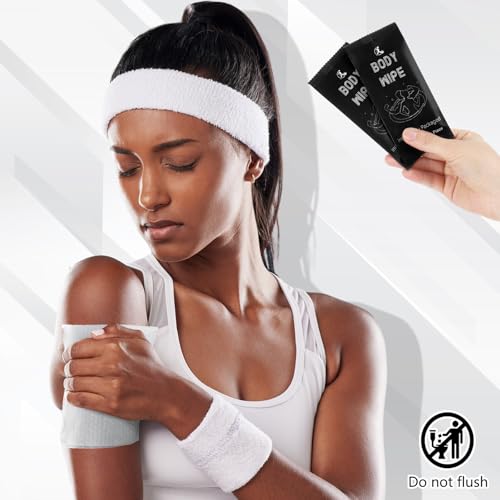 Timgle 200 Pcs Deodorant Body Wipes Individually Wrapped Bath for Adults Face Hand Body Wipes Pearl Pattern Wet Shower with Aloe Bathing Disposable Cleansing for Travel Gym Travel(Black Background)