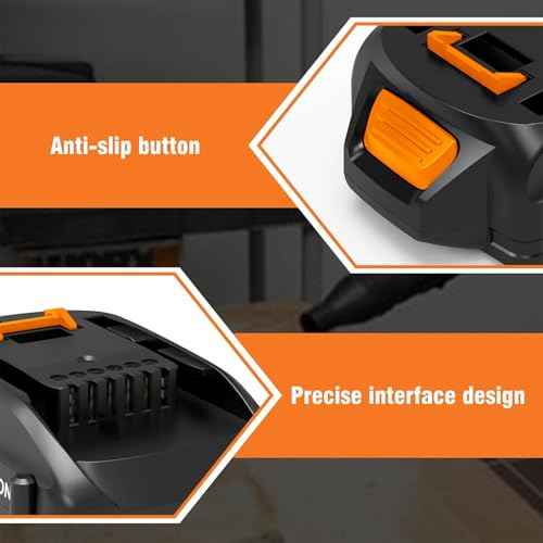 2 Pack Upgraded 3.6Ah WA3525 Battery Replacement for Worx Battery 20V Compatible with Worx 20V Battery WA3520 WA3575 WG151s WG155s WG251s WG255s WG545s WG891 Leaf Blower Tools Batteries(Black)