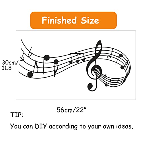 Musical Note Wall Decals, Creative Music Notes Notation Removable Vinyl Wall Stickers for Classroom Kids Music Studio Dance Room Bedroom Art Decor House Decoration