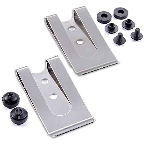 HolsterSmith Universal Metal Belt Clip - fits up to 2.0 inch Belts - Nickel & Black Finish ? with Mounting Hardware