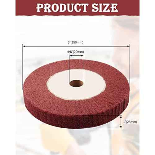 6 Inch Bench Grinder Polishing Wheel, 240/320 Grit Tight Weave Tough Polishing Burnishing Wheel, Great for Refurbishing Golf Clubs Metal Copper, 1" Thickness for 0.8" Arbor(4 Pack)