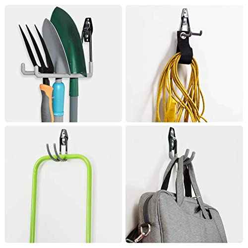 12 Pack Garage Hooks,Wall Hooks Heavy Duty for Home and Warehouse Tool Storage,Hanger Organizer with Steel Reinforced Piece Double Protect (12 Set)