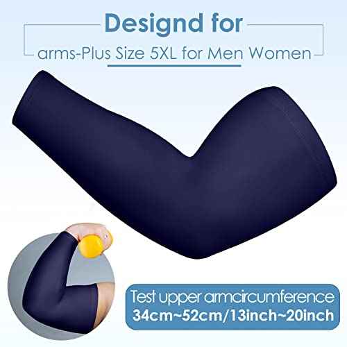 10 Pairs Plus Size Arm Sleeves UV Sun Protection Sleeves Cooling Ice Silk Arm Oversized Tattoo Sleeve Covers for Women Men, 10 Colors