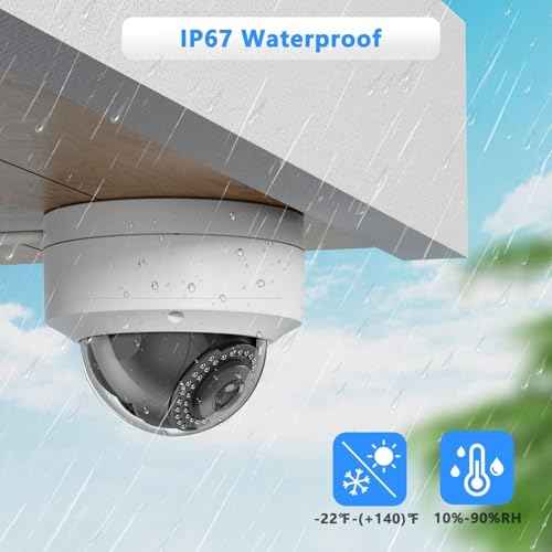Real HD 5MP Vandal PoE IP Camera Outdoor, 2.8mm Wide Angle, H.265, 65ft IP67 Waterproof, Must Work with a NVR, Does not Work by Itself.