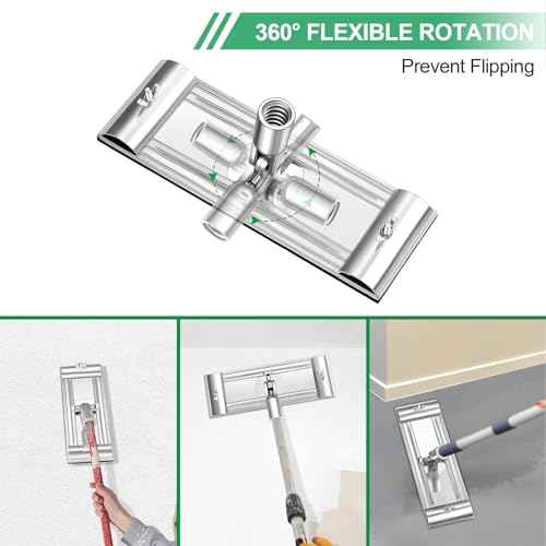 No-Flip Pole Sander Head,Wall Ceiling Sander, for Drywall, Wall and Ceiling with Quick Release Clips and Universal Coarse Thread