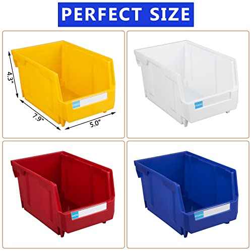 Small parts organizer Wall Mounted Hanging Bins Parts Storage Organizer Garage Storage Bins for Bolts, tools,other small parts (Red,pack of 9)