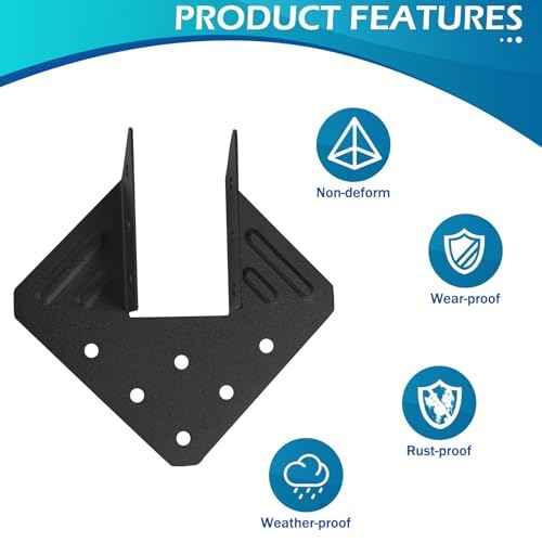 Hurricane Ties for Rafter, 48 Pack Hurricane Straps,Black Powder Coating Roof Brackets Fit 2X Truss to Rafter Connector,Joist Hangers,Hurricane Clips