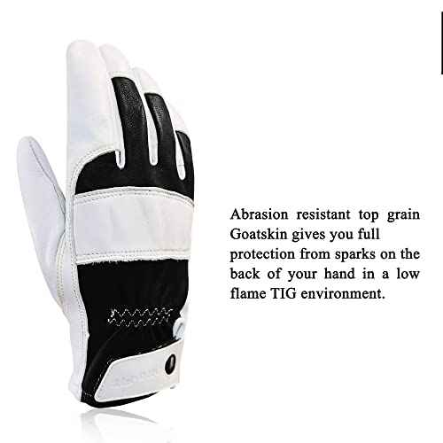 TIG Welding Gloves, High Dexterity Premium Goatskin,Spark-Resistant,True Fit