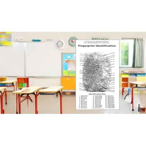 Crime Scene Fingerprint Chart, Poster Size 24" by 36"