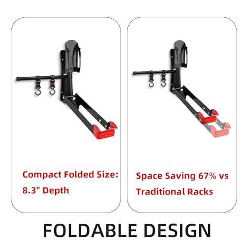 Swivel Bike Wall Mount with 120¡Æ Rotation No Heavy Lifting Garage Bike Rack Tri-Level Adjustment for 16"-29" Wheels Holds Road, MTB up to 77lbs Space Saving Foldable Design