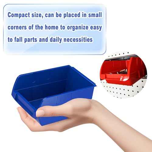 Garage Storage Rack with 8 Bin Wall Mounted Parts Storage Bin 2 Rails Hardware Organizers for Workshop Garage Shop (Yellow)