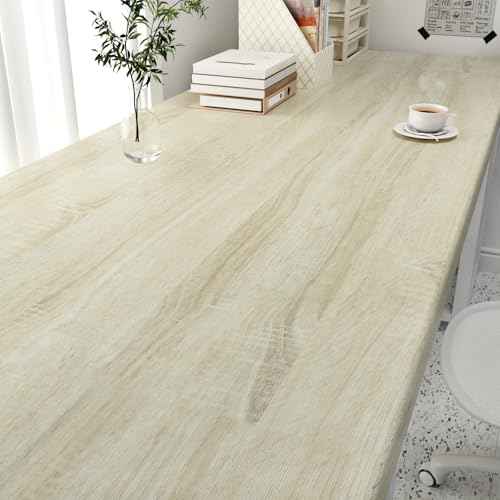 WESTICK Light Oak Wood Contact Paper Peel and Stick Countertop Beige Wood Grain Wallpaper Self Adhesive Vinyl Wrap Waterproof Wooden Wall Paper for Counter Covering Tables Kitchen Cabinets 15.8"x80"