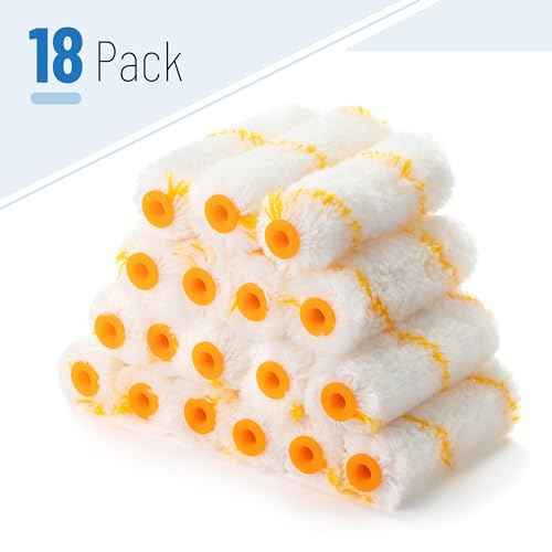 Bates- Paint Roller Covers, 18 Pack, 4-Inch Covers for Paint Roller 4 Inch Paint Roller Covers, 4 Paint Roller Covers, Covers for Paint Rollers 4 Inch, 4 Inch Rollers for Painting Small Paint Rollers