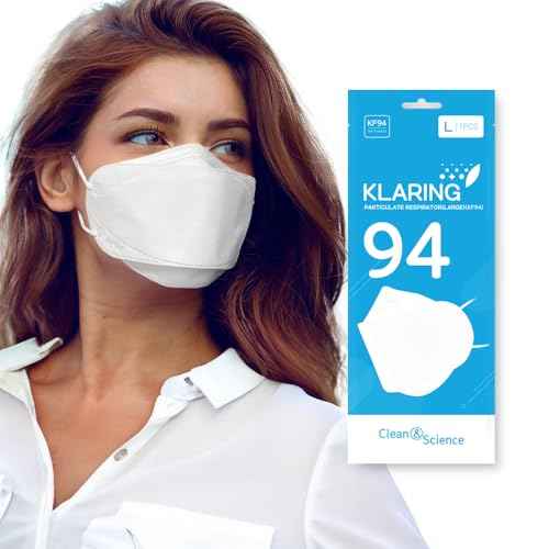 White Large KF94 Face Mask Individual Packaged 4Layer Filter Breathable Mask with Soft Elastic Earloop