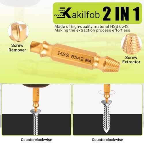 Damaged Screw Extractor Set, 10Pcs Easy Out Bolt Extractor Set, Drill Bit Stripped Screw Remover Tools for Damaged, Broken, Rusted, Small Screws, Bolts, Nuts
