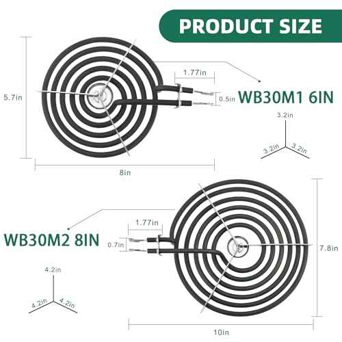 Electric Stove Burner Drip Pans WB31T10010(6") WB31T10011(8")+Electric Stove Burner Replacement WB30M1(6") and WB30M2(8") Compatible for G-E Hot-point Ken-more Electric Range by MIFLUS