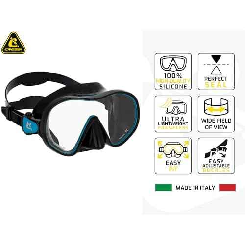 Cressi Single Lens Frameless Scuba Mask & Dry Snorkel for Snorkeling, Scuba Diving, F-Dual & Supernova Dry: Designed in Italy