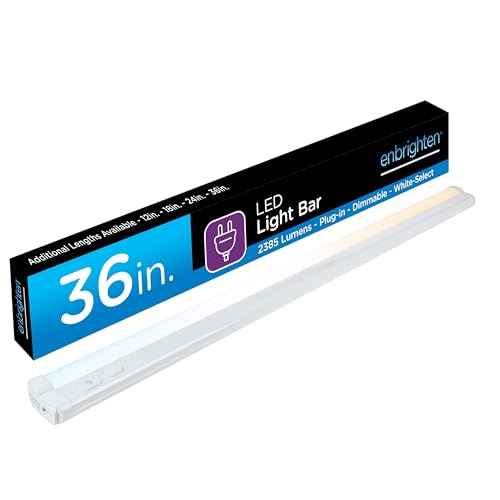 Enbrighten 36 inch Plug-in Under Cabinet Lights, 2386 Lumens, Five White Settings from (2700K-6500K), Full Range Dimmable, One-Touch Sync Control, Linkable Under Counter Lights for Kitchen 82788-T1