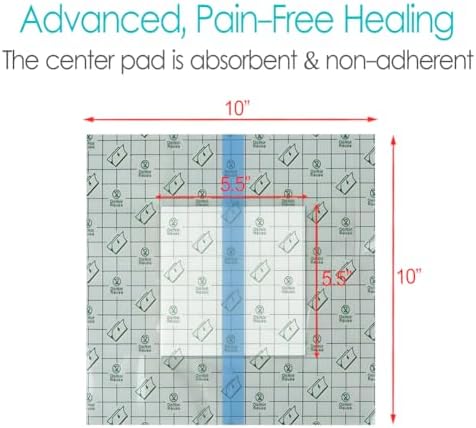 Ostomy Shower Cover Waterproof Ostomy Bag Covers Shower Guard Stoma Shower Shields Colostomy Bathing Bags Shower Protector Adhesive Bandage with Non-Stick Pad for Showering 10"x10" 25 Pcs