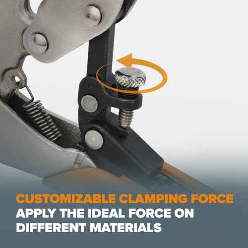 BORA Auto Adjust 6 inch Locking Vise Grip Clamp with Swivel Pads - Heavy Duty Multi Purpose Welding Clamps with Comfortable Grips Perfect C Clamp for Woodworking, Welding, and Metalworking