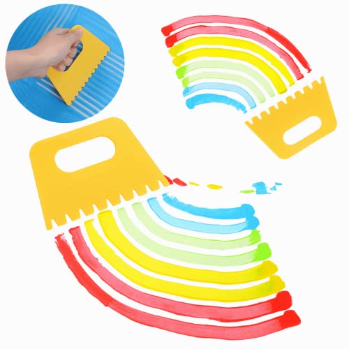 8 PCS Plastic Scraper Tools DIY Line Graffiti Tools Colored Plastic Paint Scrapers for Toddlers Kids Paint Crafts DIY Line Graffiti
